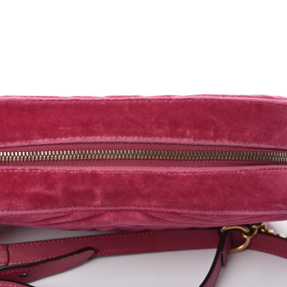 Gucci Velvet Matelasse Small GG Marmont Chain Shoulder Bag Light Raspberry Rose 13 of 13