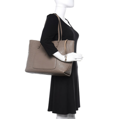 MCM Calfskin Ottomar Monogram Medium Klara Top Zip Tote Taupe 2 of 9