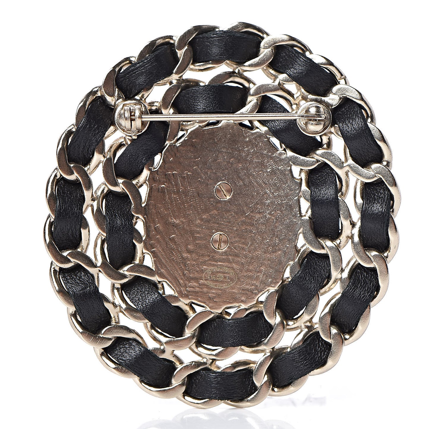 Lambskin CC Brooch Black Gold