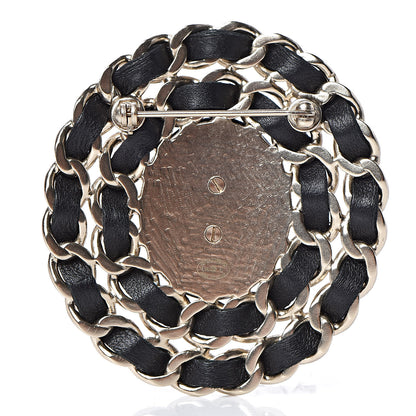 Chanel Lambskin CC Brooch Black Gold 3 of 5