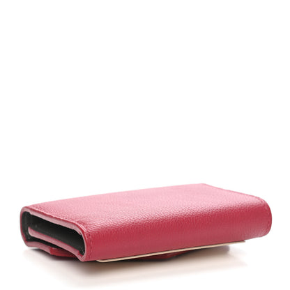 Louis Vuitton Soft Calfskin My Lockme Compact Wallet Lie De Vin Etain Creme 4 of 9
