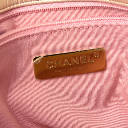 Chanel Iridescent Lambskin Quilted Medium Chanel 19 Flap Pink 6 of 9