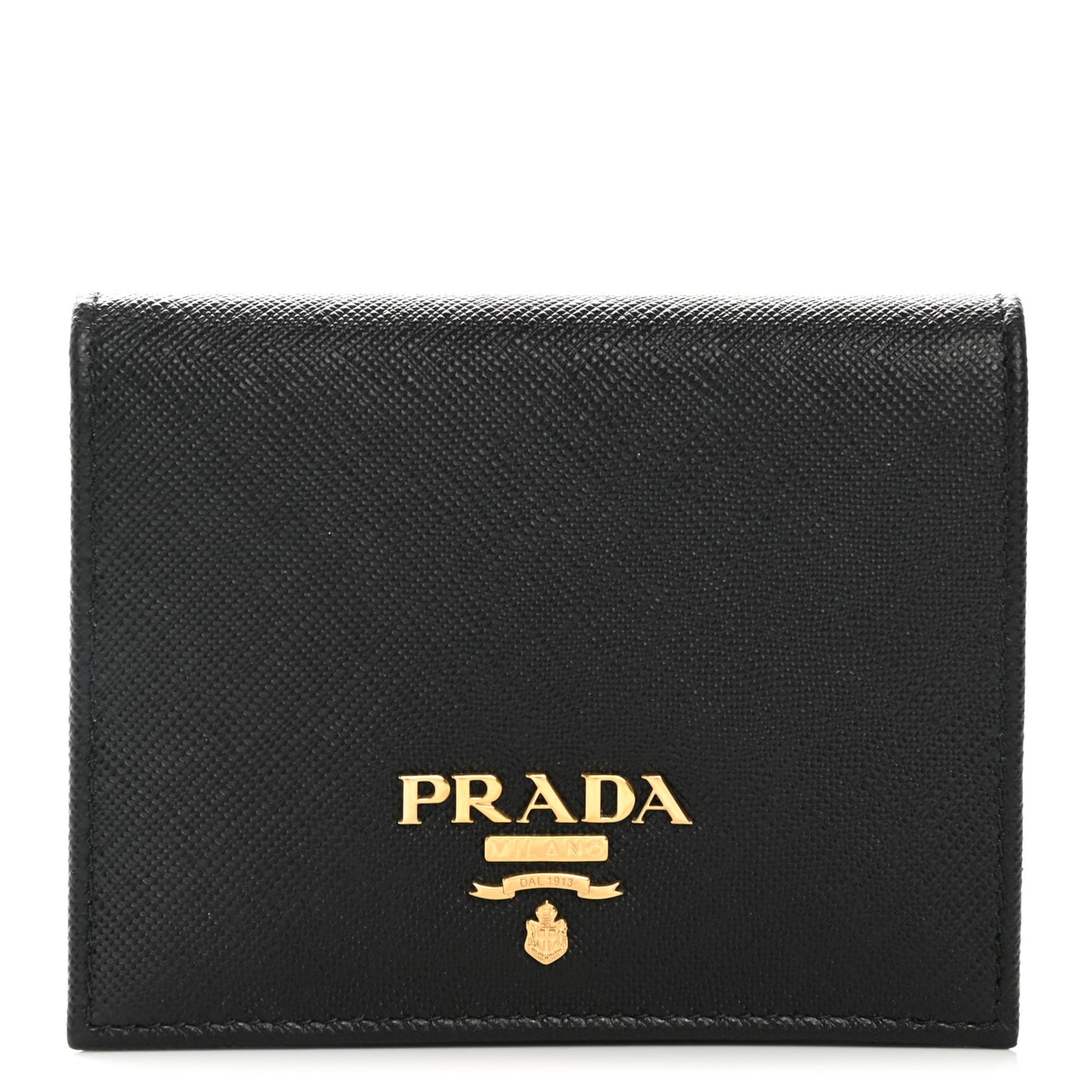 Saffiano Triangle Bi-Fold Wallet Black