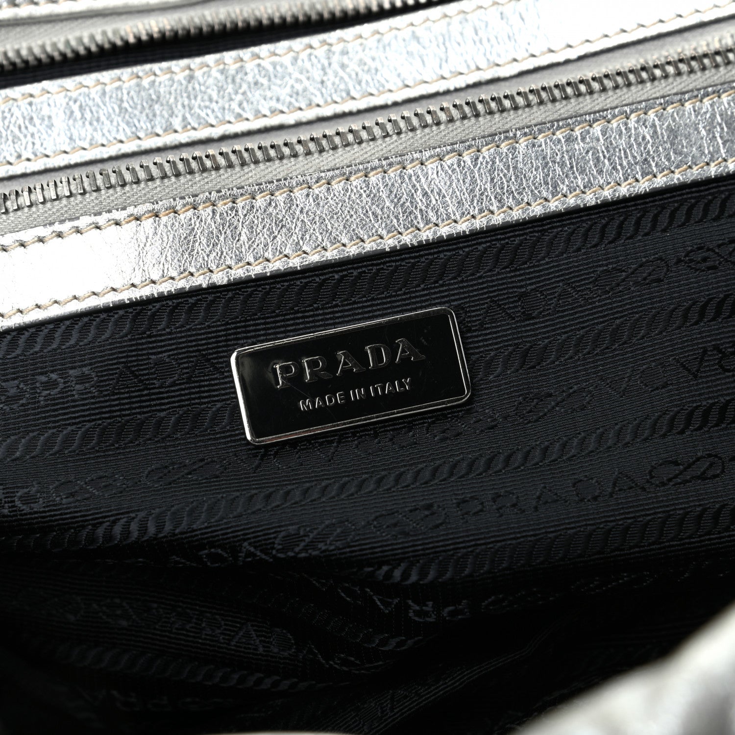 Prada Nappa Gaufre Bowler Argento 8 of 8
