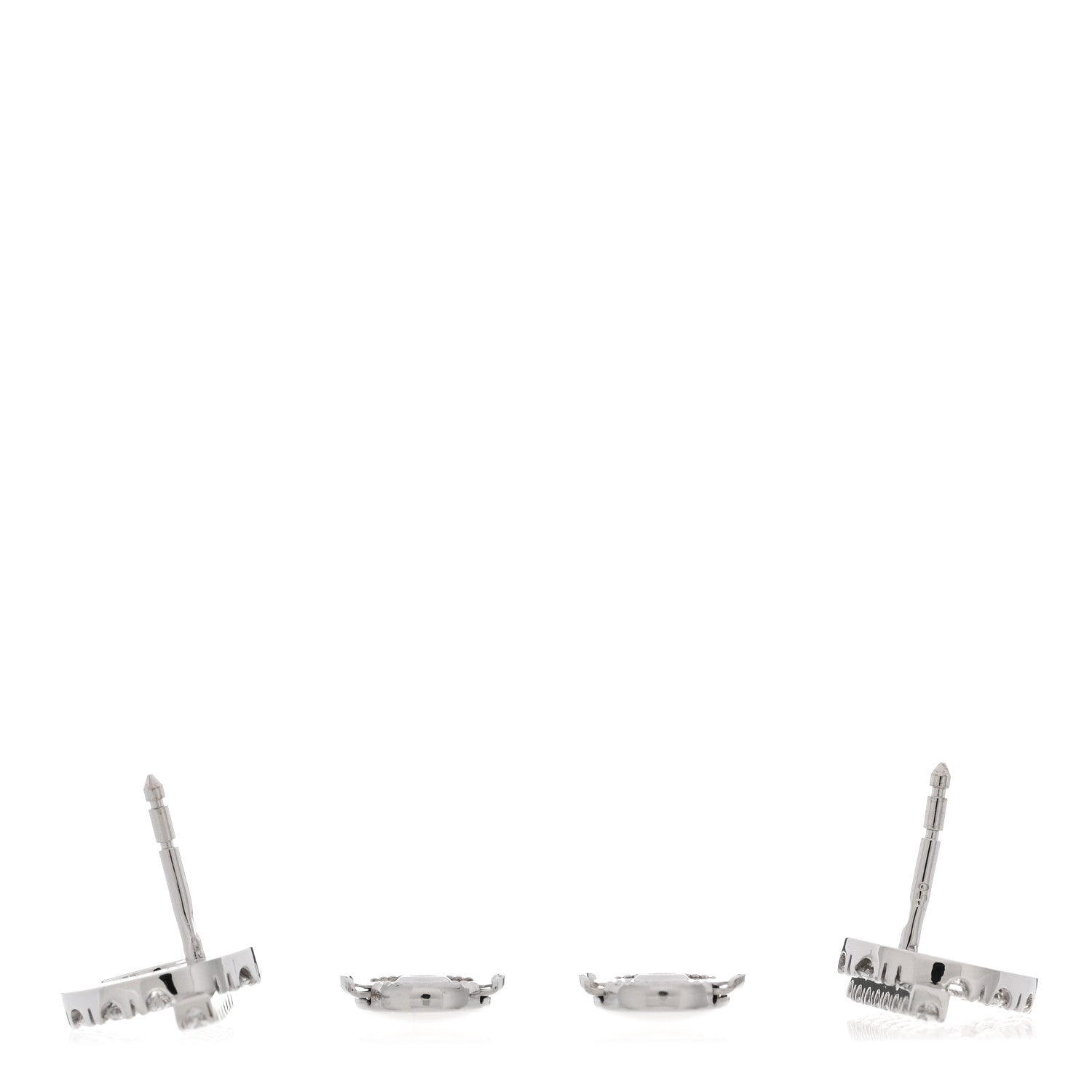 Hermes 18K White Gold Diamond Finesse Earrings 3 of 5