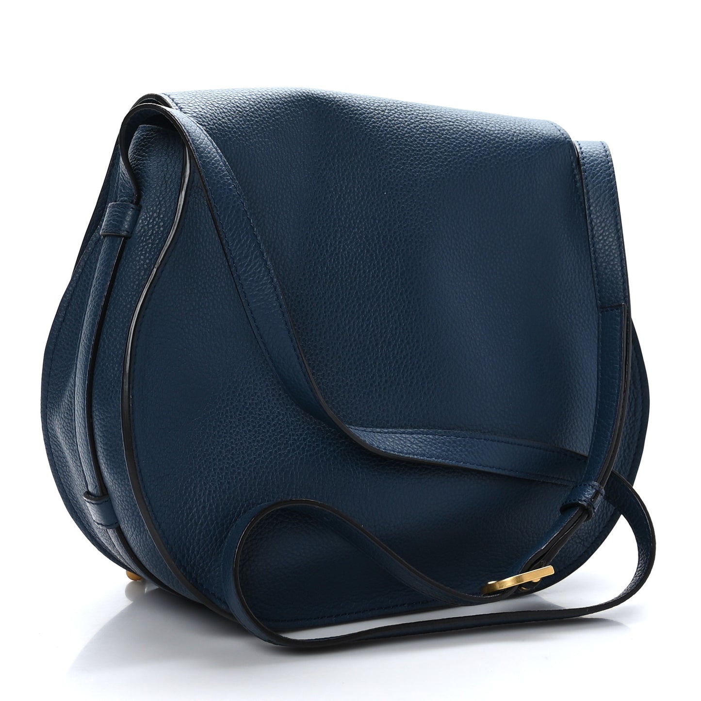 Calfskin Medium Marcie Round Crossbody Bag Navy