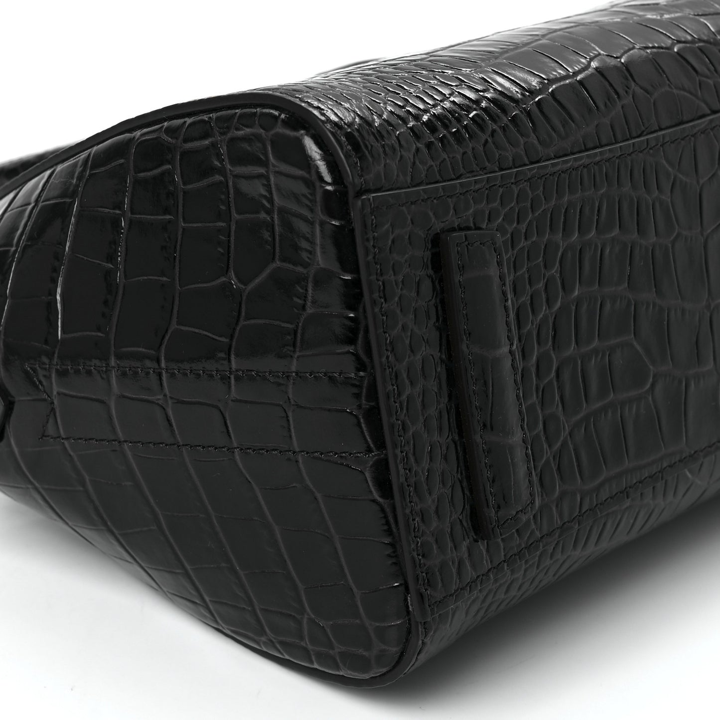 Calfskin Crocodile Embossed Mini Antigona Deep Blue