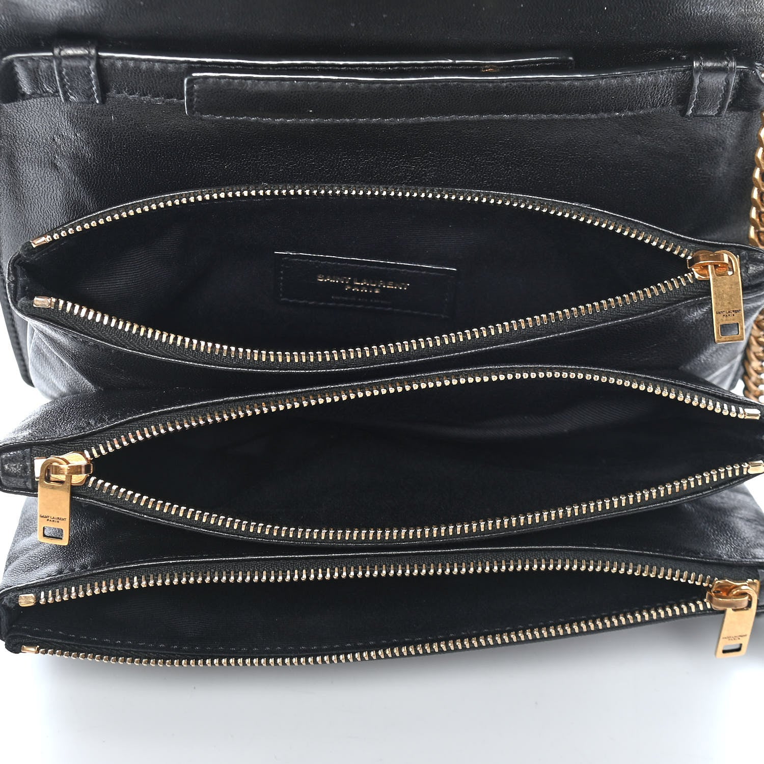 Saint Laurent Lambskin Diamond Quilted Monogram Angie Chain Bag Black 5 of 9