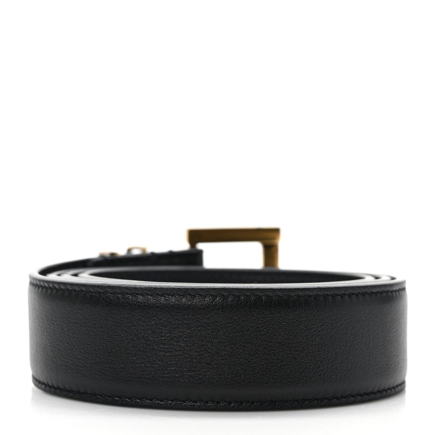 Smooth Calfskin Monogram Square Buckle Belt 90 36 Black