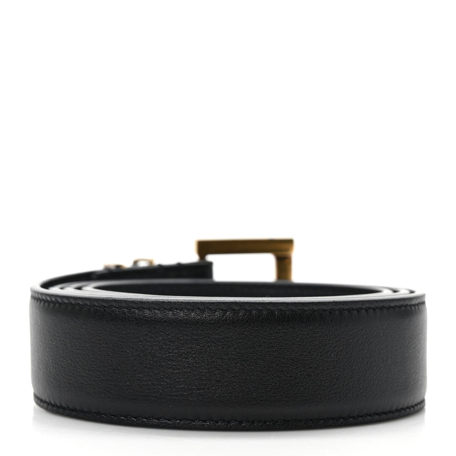 Saint Laurent Smooth Calfskin Monogram Square Buckle Belt 90 36 Black 2 of 5