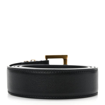 Saint Laurent Smooth Calfskin Monogram Square Buckle Belt 90 36 Black 2 of 5