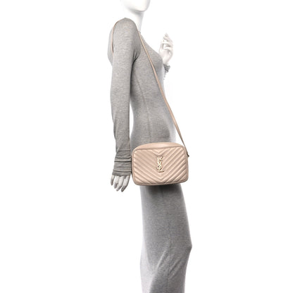 Saint Laurent Calfskin Matelasse Monogram Lou Camera Bag Washed Light Pink 2 of 13
