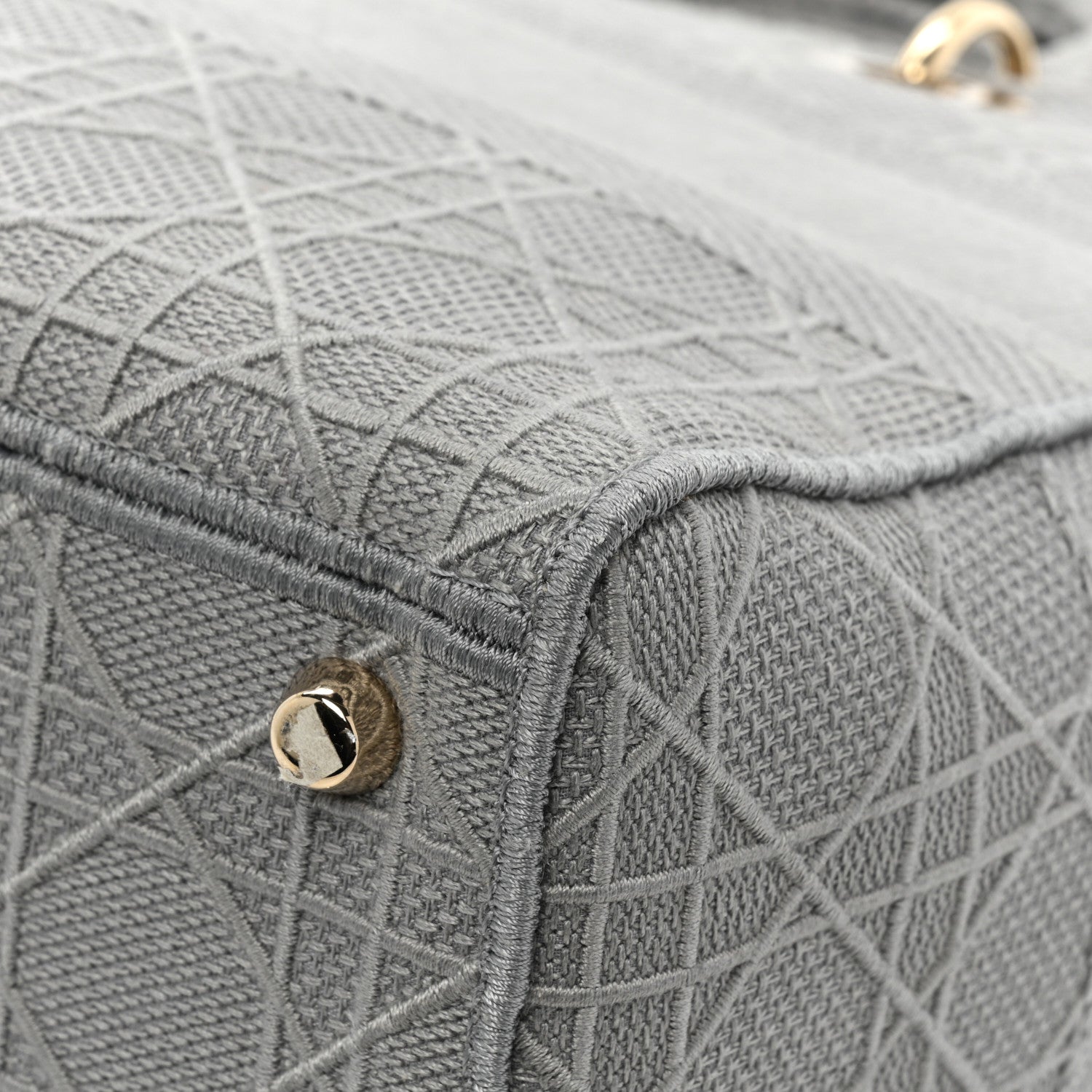 Christian Dior Canvas Embroidered Cannage Lady D-Lite Gray 17 of 18