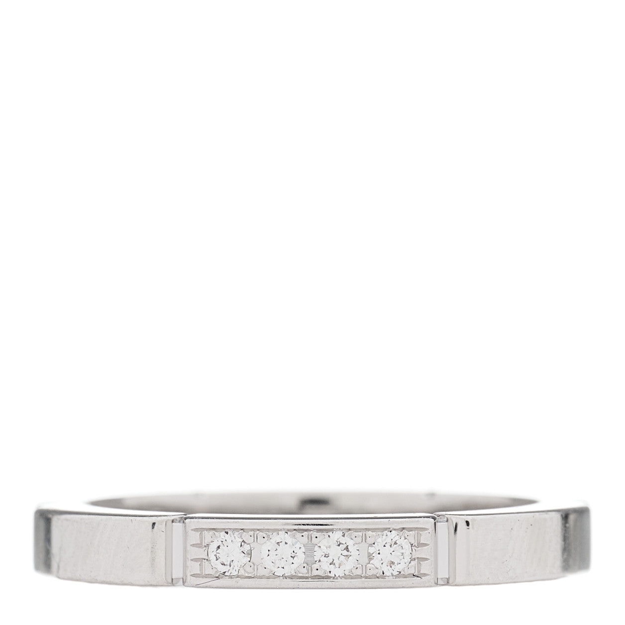 Cartier 18K White Gold Diamond Maillon Panthere Wedding Band Ring 49 5 1 of 4