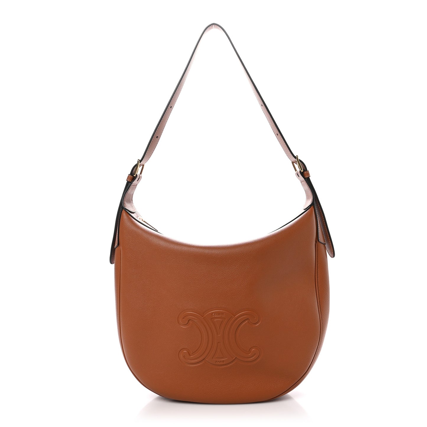 Supple Calfskin Medium Triomphe Heloise Shoulder Bag Tan