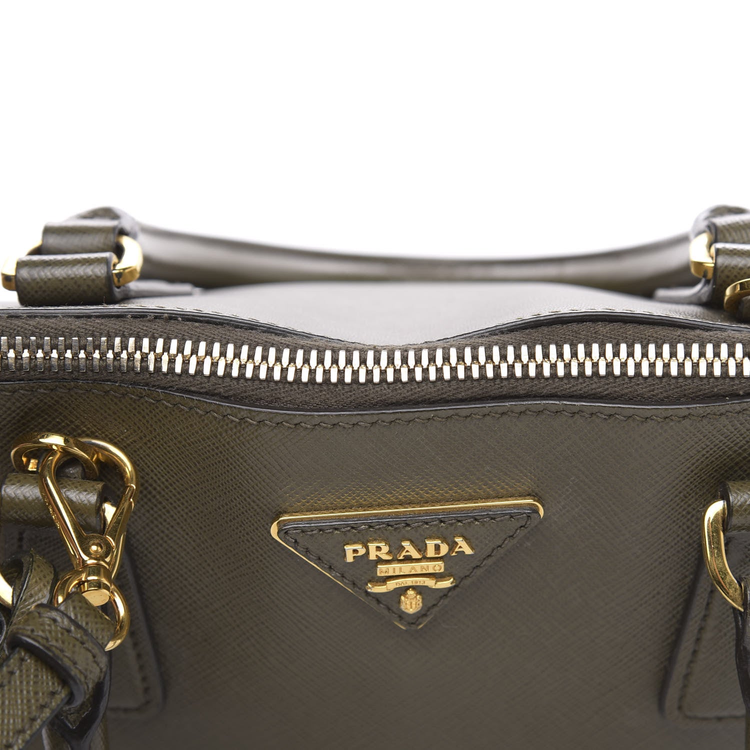 Prada Saffiano Lux Medium Promenade Tote Militare 11 of 17