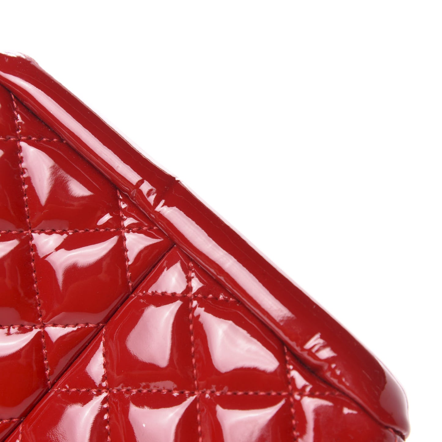 Patent Quilted Medium Just Mademoiselle Bowling Bag Red