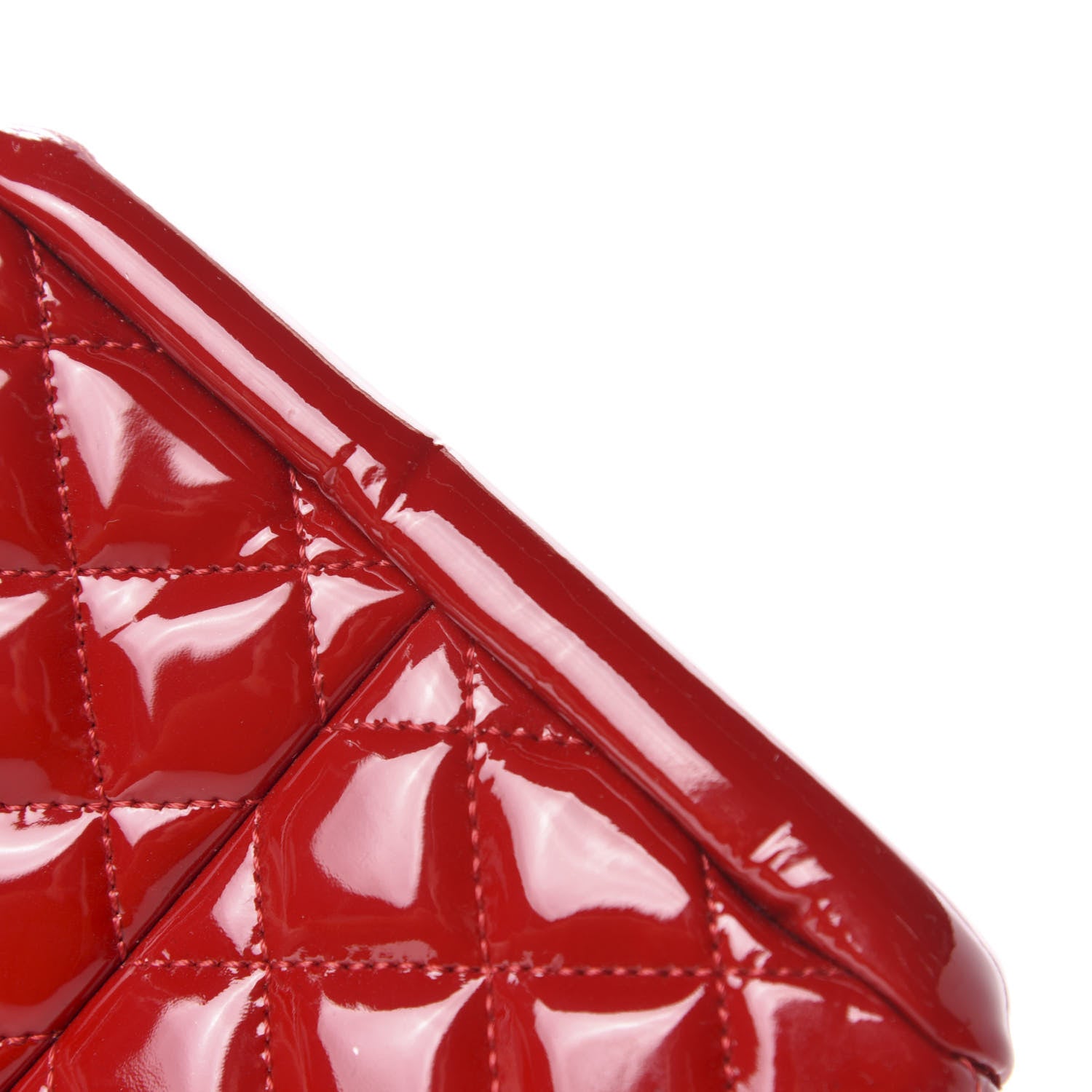 Chanel Patent Quilted Medium Just Mademoiselle Bowling Bag Red 11 of 14