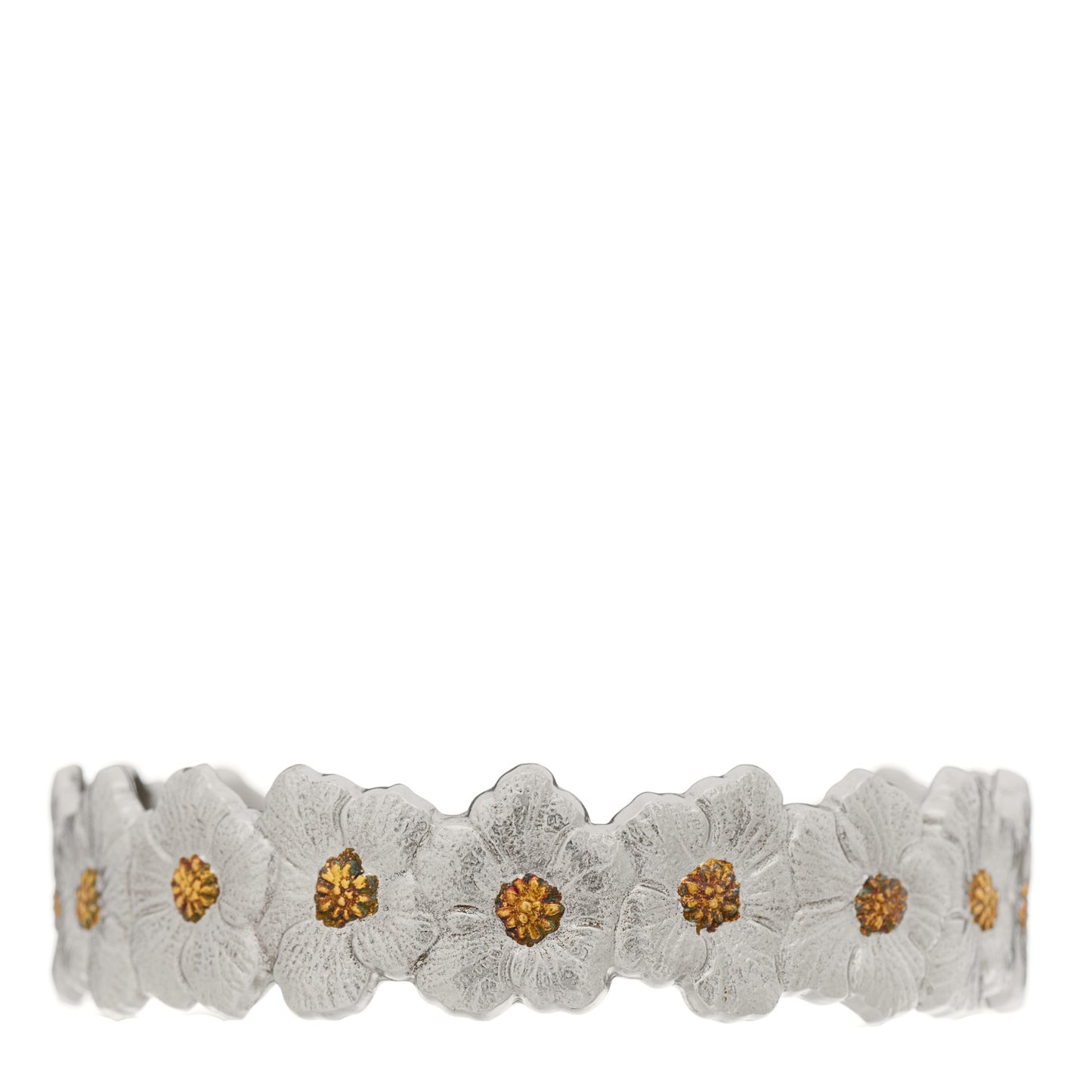 Sterling Silver Vermeil Blossoms Daisy Narrow Cuff Bracelet