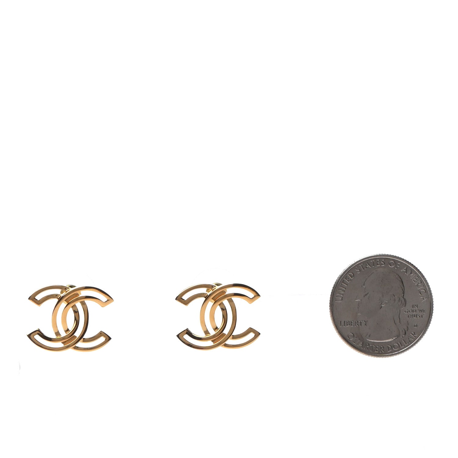 Chanel Metal Obazine CC Earrings Gold 2 of 4