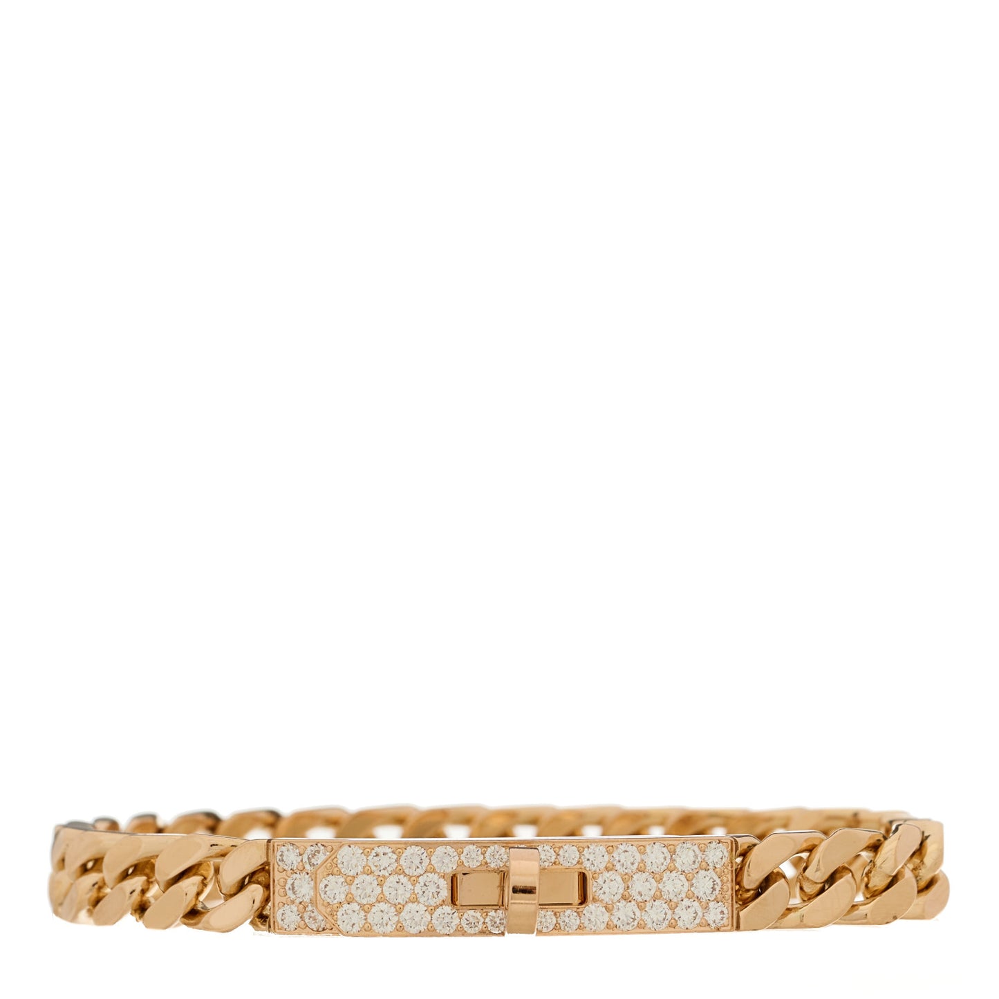 18K Rose Gold Diamond PM Kelly Gourmette Bracelet