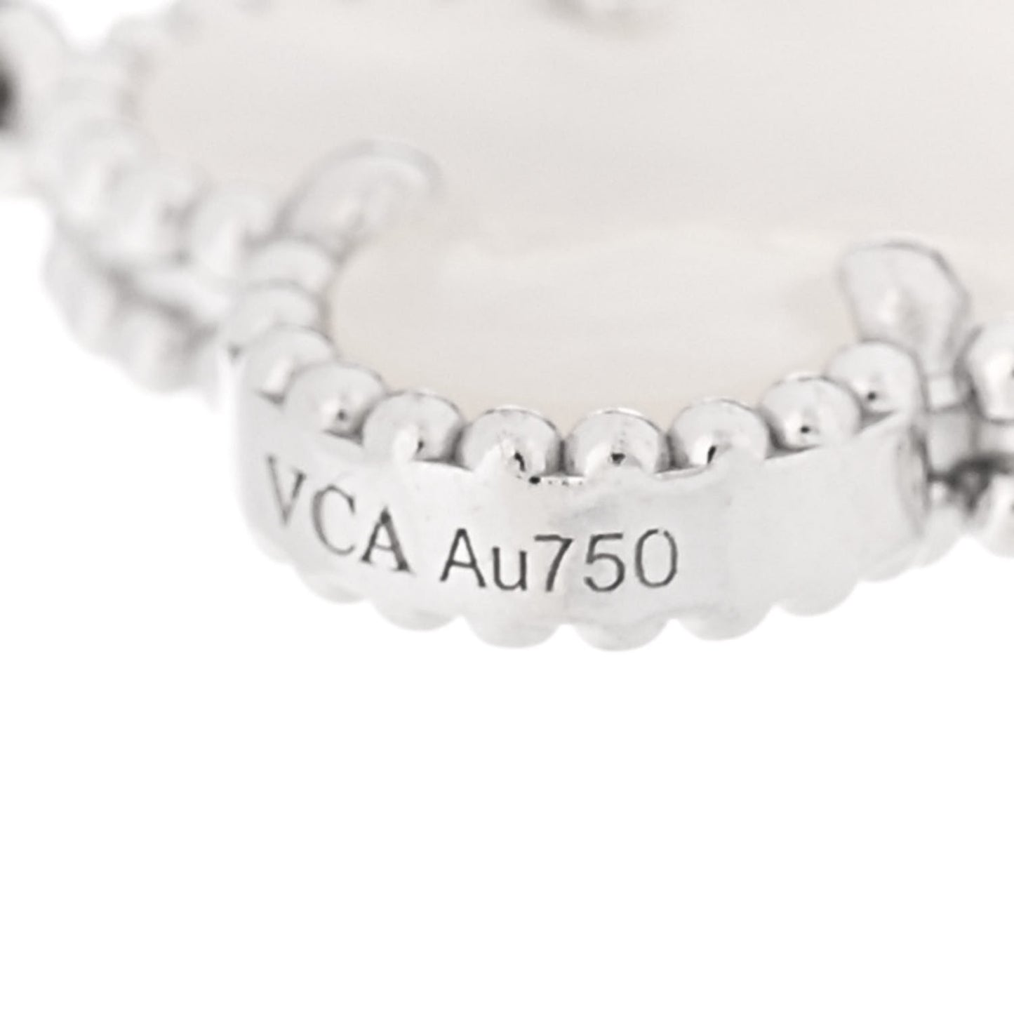 18K White Gold Mother of Pearl 5 Motifs Vintage Alhambra Bracelet