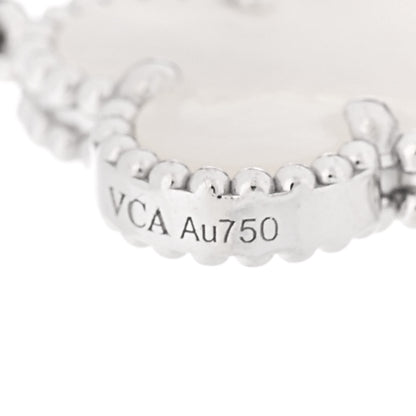 Van Cleef & Arpels 18K White Gold Mother of Pearl 5 Motifs Vintage Alhambra Bracelet 4 of 6