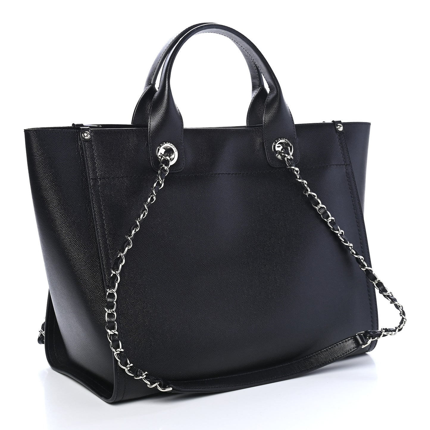 Caviar Small Studded Deauville Tote Black