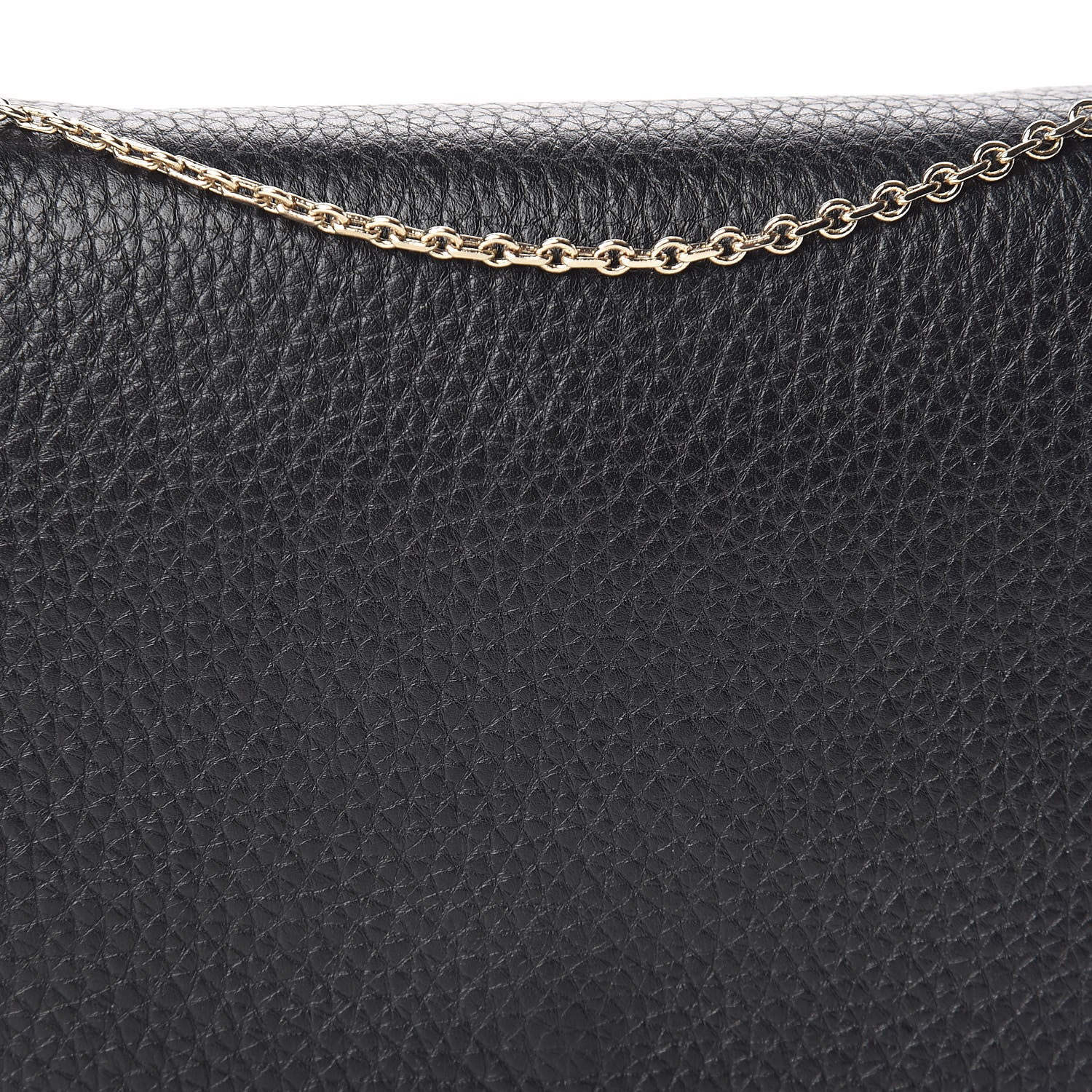 Valentino Garavani Pebbled Calfskin Rockstud Wallet on Chain Black 10 of 10