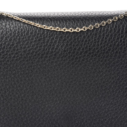 Valentino Garavani Pebbled Calfskin Rockstud Wallet on Chain Black 10 of 10