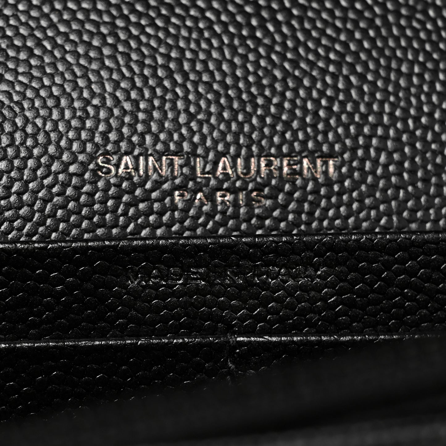 Grain De Poudre Matelasse Chevron Monogram Chain Wallet Black