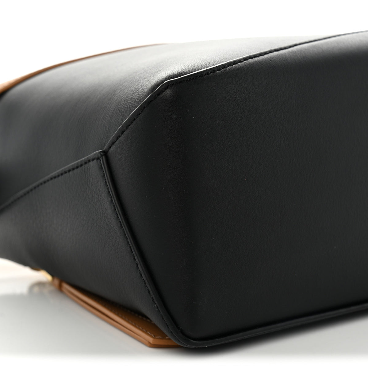 Calfskin Small Puzzle Edge Bag Warm Desert Black