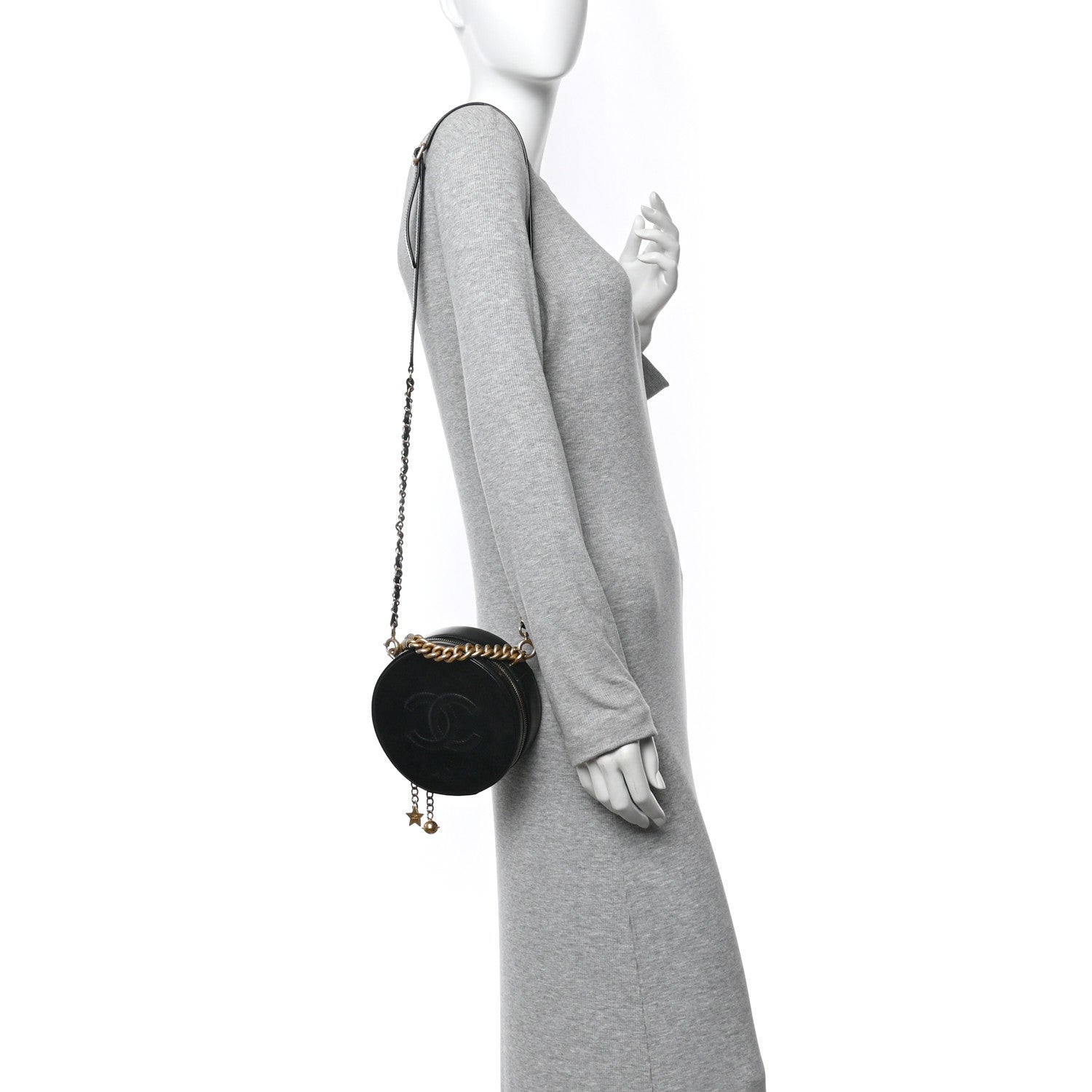 Chanel Glazed Calfskin Round As Earth Evening Bag Black 2 of 10