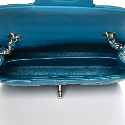 Chanel Patent Quilted Extra Mini Flap Blue 5 of 8