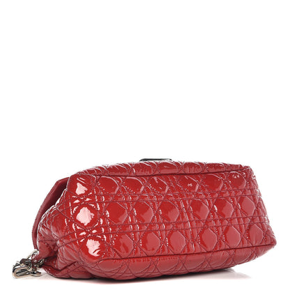 Christian Dior Patent Cannage New Lock Flap Red 4 of 9
