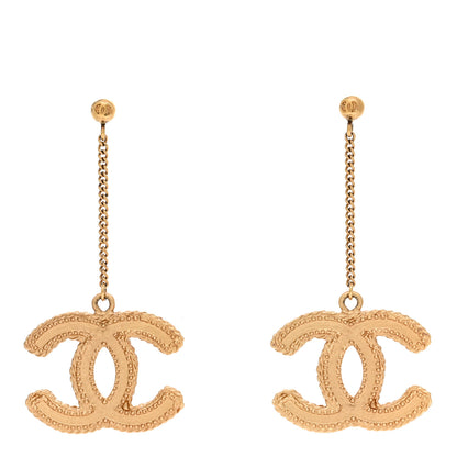 Chanel CC Drop Earrings Matte Gold 1 of 4
