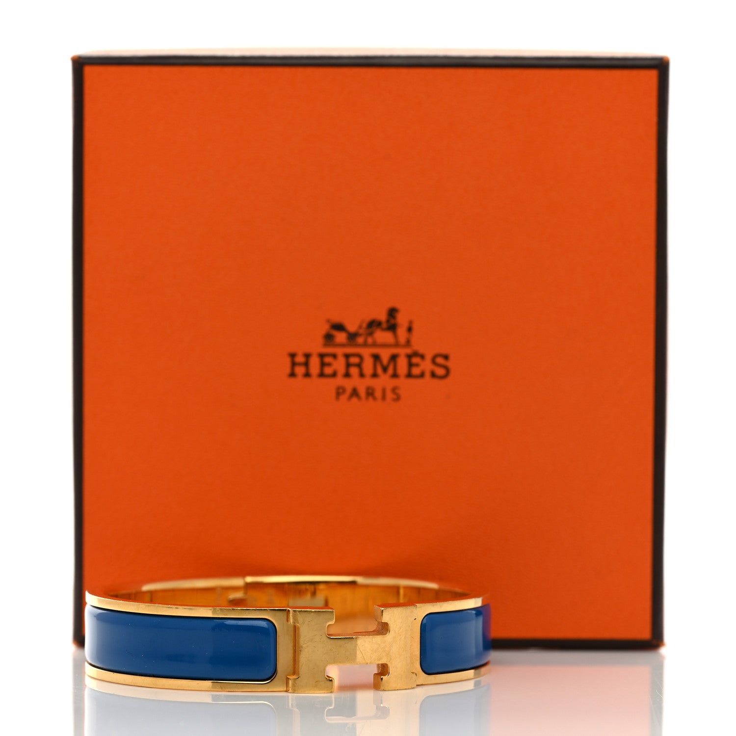 Hermes Narrow Enamel Clic Clac H Bracelet PM Bleu Electrique 5 of 5
