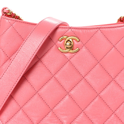 Chanel Lambskin Quilted Multi Chain Hobo Pink 8 of 10