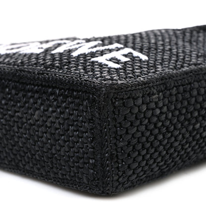 Loewe X PAULA'S IBIZA Raffia Mini Font Tote Black 9 of 11