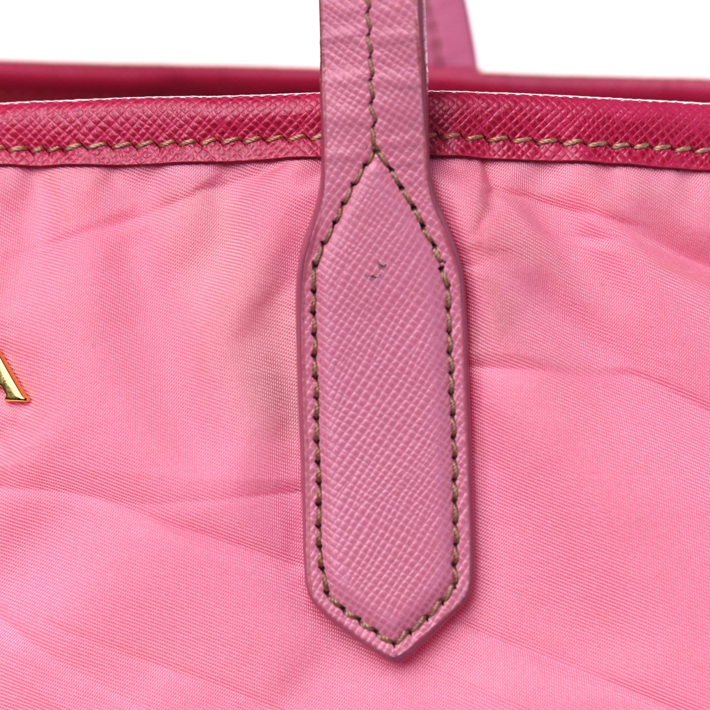Tessuto Nylon Saffiano Shopping Tote Begonia