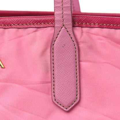 Prada Tessuto Nylon Saffiano Shopping Tote Begonia 11 of 12