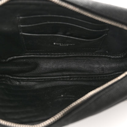 Saint Laurent Grain De Poudre Matelasse Monogram Mini Lou Camera Bag Black 6 of 11