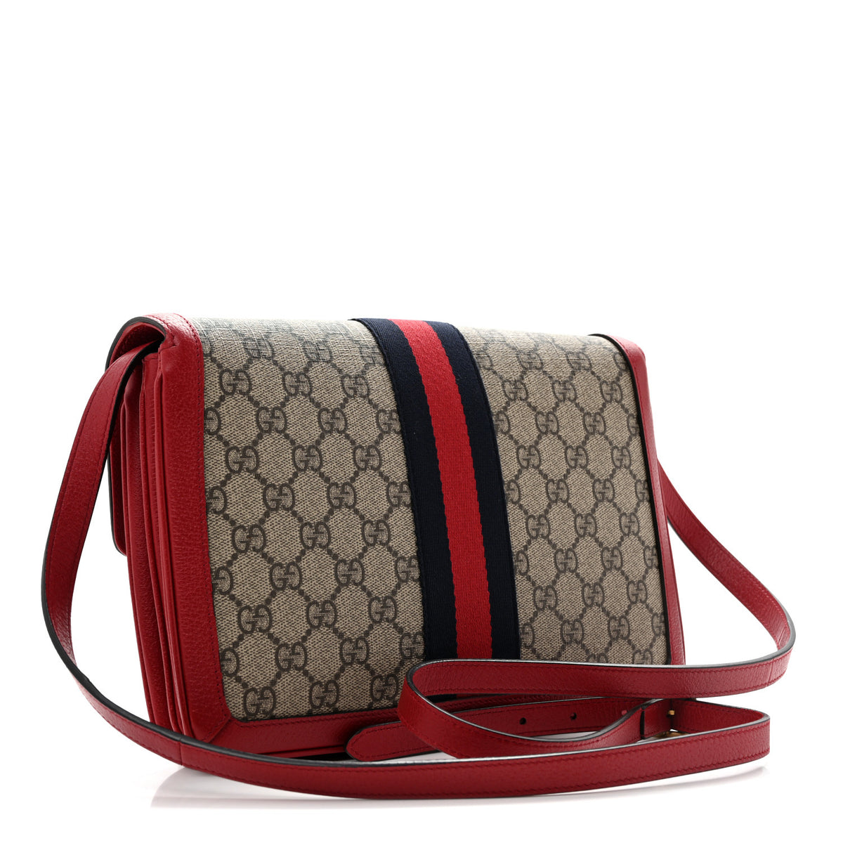 GG Supreme Monogram Medium Queen Margaret Shoulder Bag Red