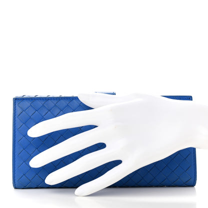 Bottega Veneta Nappa Intrecciato Continental Flap Wallet Bluette 2 of 17