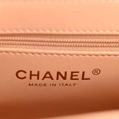Chanel Shiny Aged Calfskin Quilted Nano Kelly Shopper Beige 6 of 10