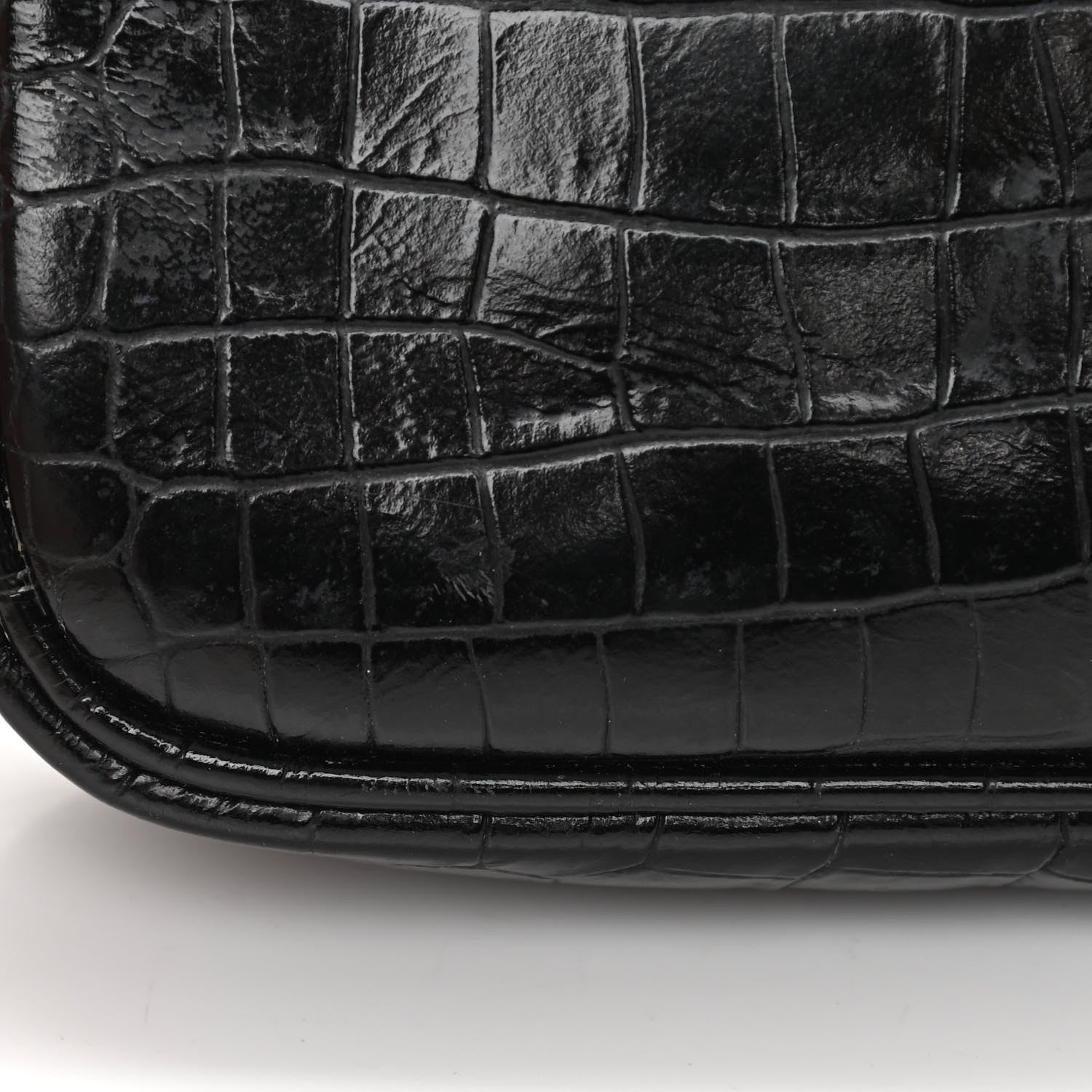 Saint Laurent Calfskin Crocodile Embossed Monogram Mini Lou Camera Bag Black 15 of 15