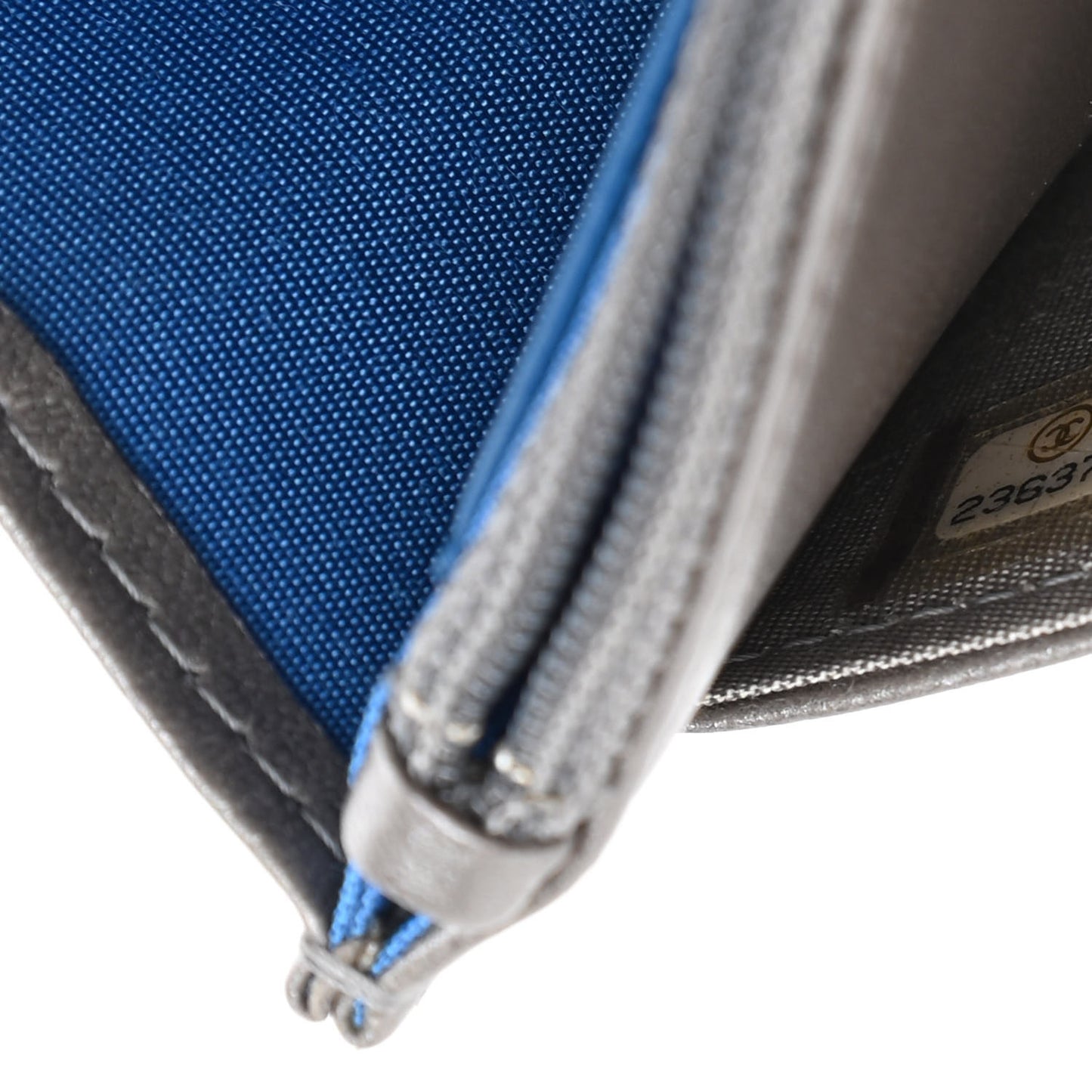 Metallic Lambskin Quilted Data Center Wallet On Chain WOC Silver