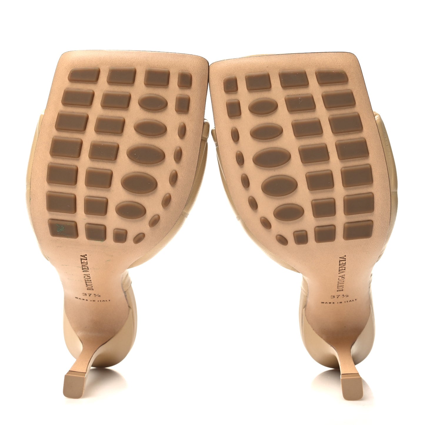 Nappa Quilted Rubber Lido Mule Sandals 37.5 Cane Sugar