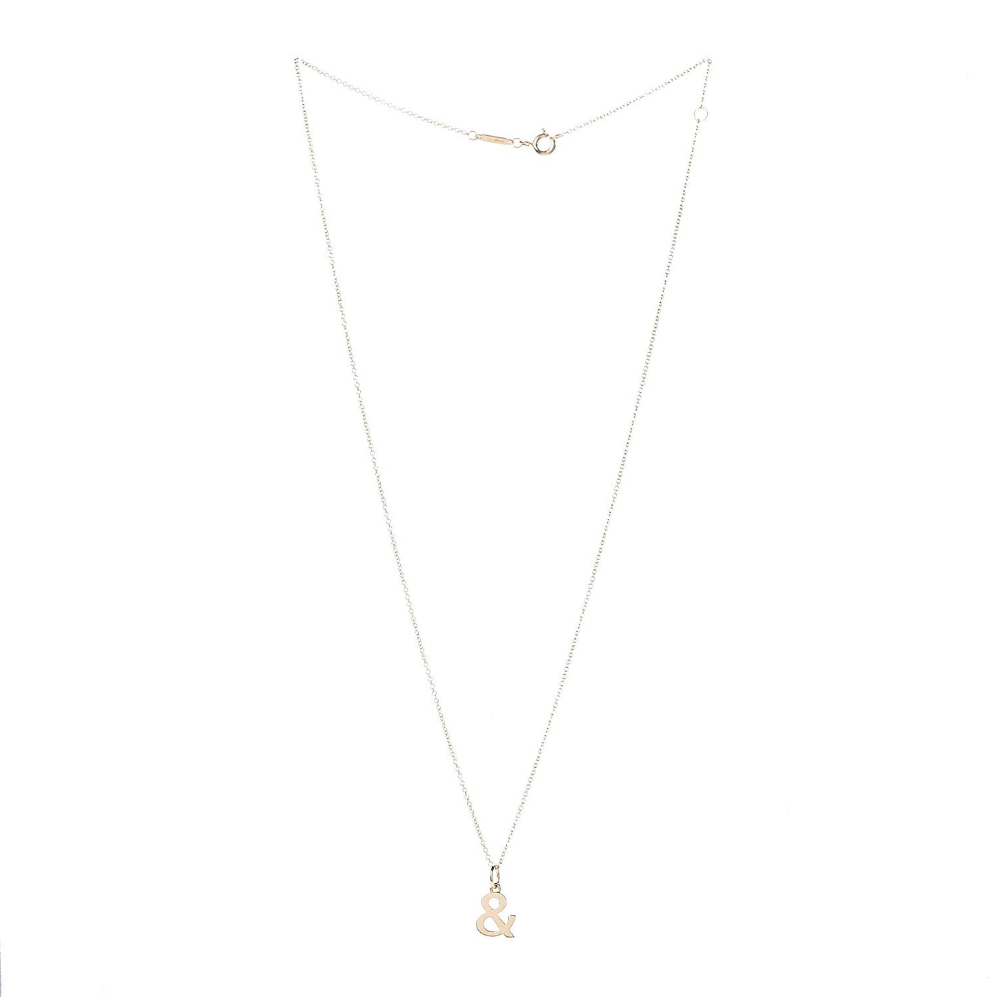 18K Yellow Gold Ampersand Pendant Necklace