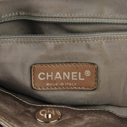 Chanel Metallic Cracked Calfskin Modern Chain Tote Dark Silver 6 of 8